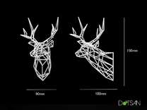 3D打印鹿150毫米正对白色自然通用塑料