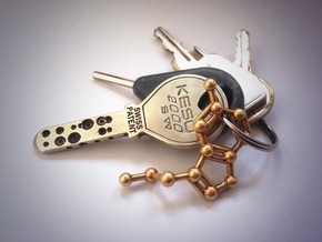 天然黄铜中的血清素分子钥匙链
