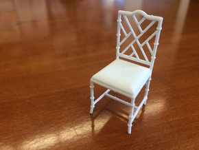 1:24 Chinese Chippendale Chair in White Natural Versatile Plastic