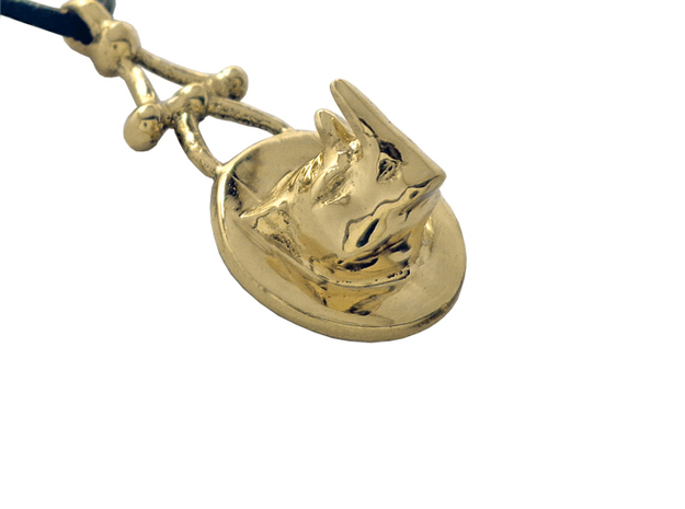Rhinoceros Jewelry Pendant in Polished Brass