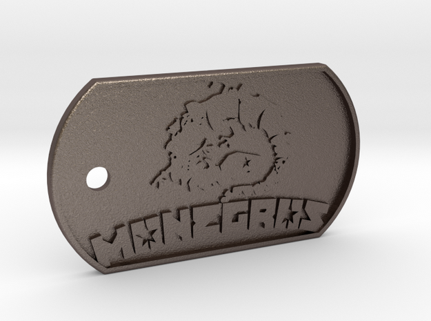 Monegros Dog Tag in Polished Bronzed Silver Steel