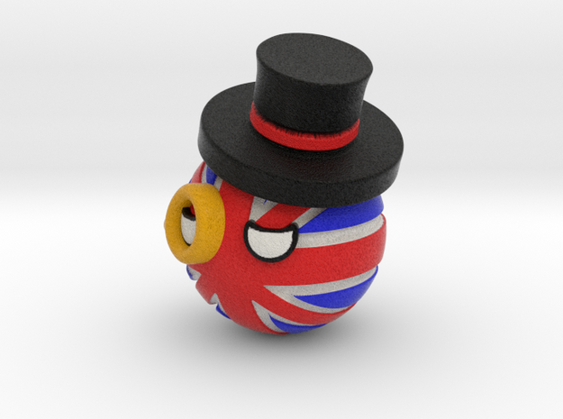 Countryballs UK with hat and monocle in Full Color Sandstone