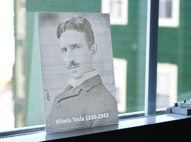 Nikola Tesla Shadowgram in White Natural Versatile Plastic