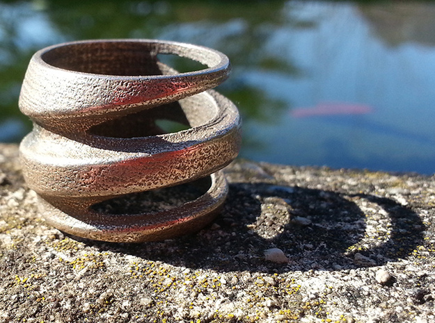 BASHIBA Spiral (16.50 mm) in Polished Bronzed Silver Steel