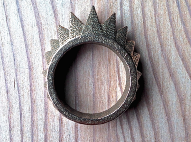 "Nonderso" Ring - Size Small in Polished Bronzed Silver Steel