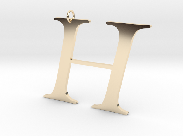 H in 14K Yellow Gold
