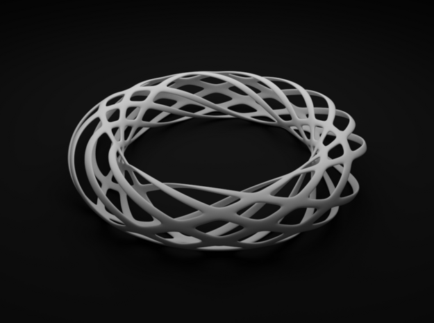 Voronoi Bracelet 2 in White Processed Versatile Plastic