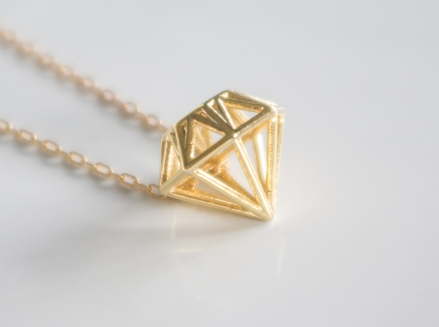 Diamond pendant | necklace | bracelet in 18k Gold Plated Brass