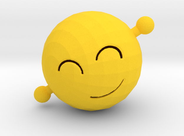 Wave Emoji in Yellow Processed Versatile Plastic