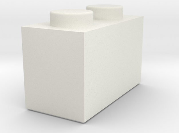 1x2 Lego Brick in White Natural Versatile Plastic