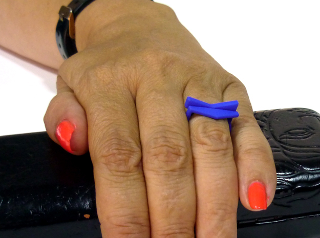 Adjustable ring. Basic set 6. in Blue Processed Versatile Plastic