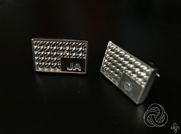 Chainmail Cufflinks in Polished Silver