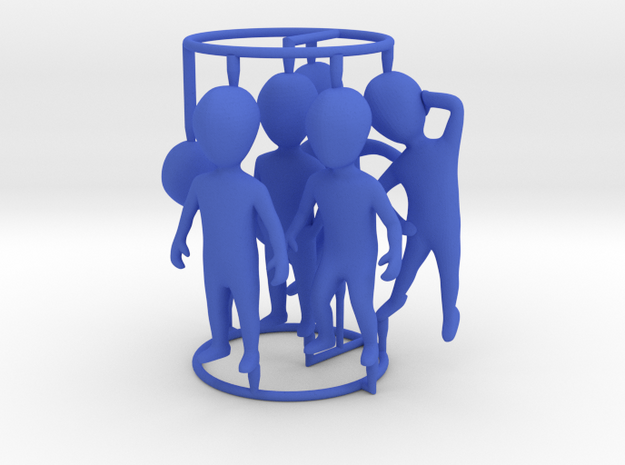6 pose small figures kit in Blue Processed Versatile Plastic