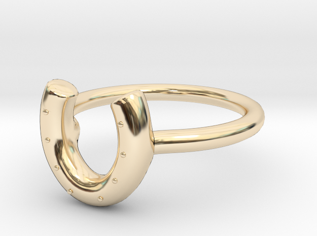 Horse Shoe Ring in 14k Gold Plated Brass