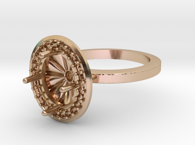 Large Oval Halo in 14k Rose Gold