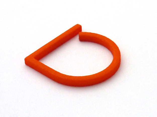 Adjustable ring. Basic model 0. in Orange Processed Versatile Plastic