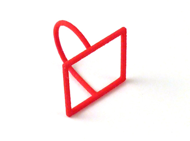 Square ring shape. in Red Processed Versatile Plastic
