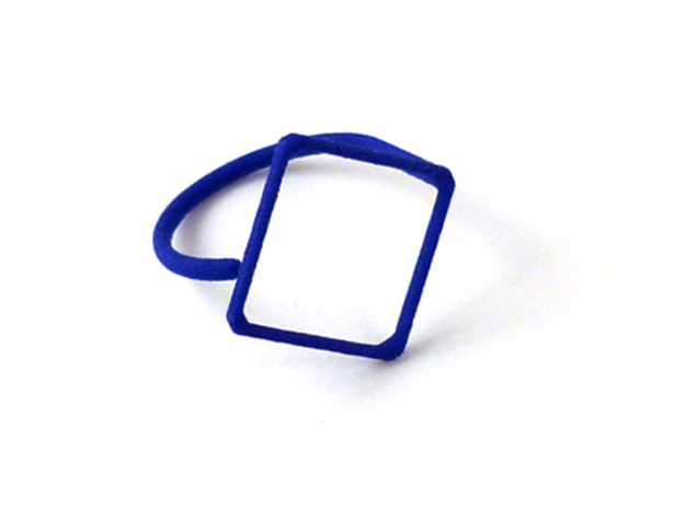 Rhombus ring shape. in Blue Processed Versatile Plastic