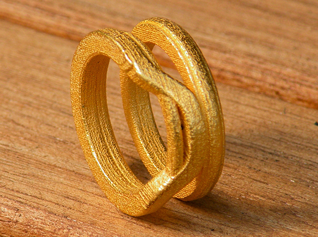 Balem's Ring1 - US-Size 4 1/2 (15.27 mm) in Polished Gold Steel
