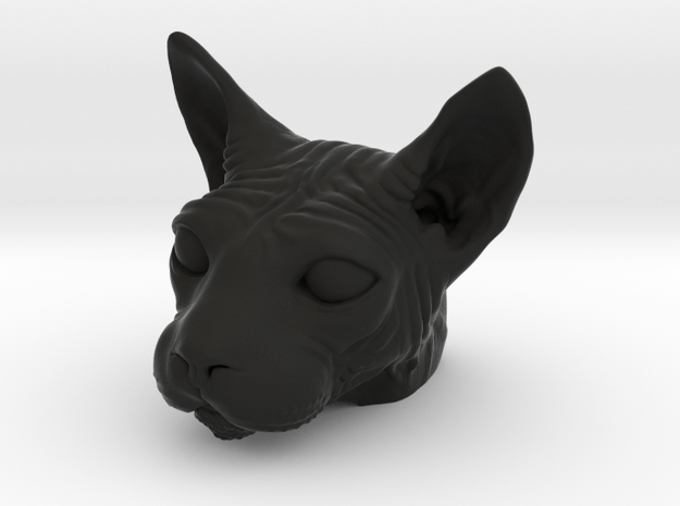 Spinx Cat Head Model in Black Natural Versatile Plastic