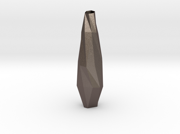 Vase (tall) in Polished Bronzed Silver Steel