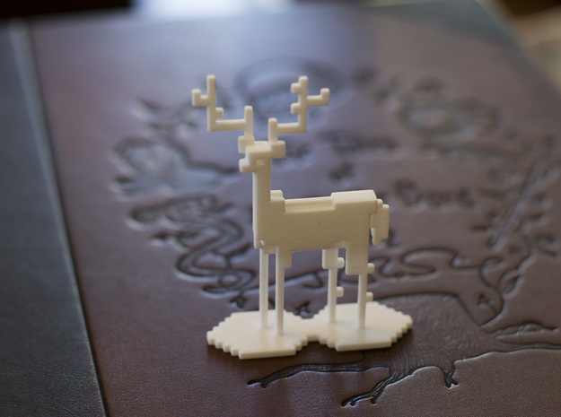 The Pixel Stag in White Natural Versatile Plastic