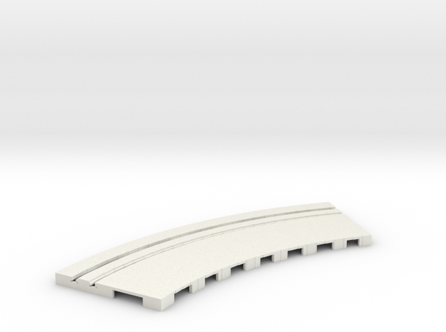 P-65stp-curve-tram-road-outer-145r-75-pl-1a in White Natural Versatile Plastic
