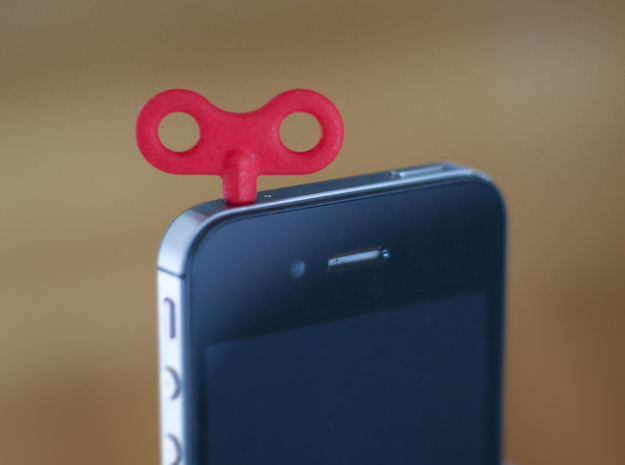 Wind Up Phone in Red Processed Versatile Plastic