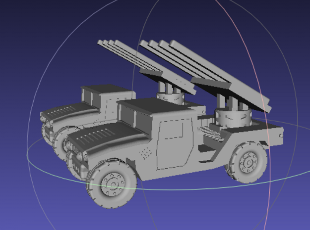 1/144 Humvee SL-AMRAAM launch position (Dual Pack) in White Processed Versatile Plastic