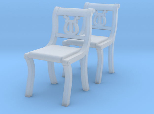 1:48 Lyre Chairs, Set of 2 in Smooth Fine Detail Plastic