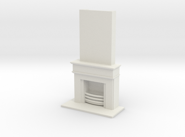 Fireplace Scaled in White Natural Versatile Plastic