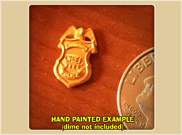 Police Chief Badge in Smoothest Fine Detail Plastic