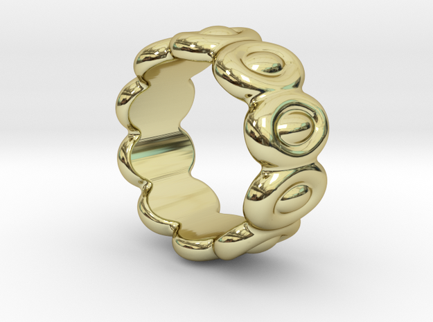 Elliptic Ring 19 - Italian Size 19 in 18k Gold Plated Brass