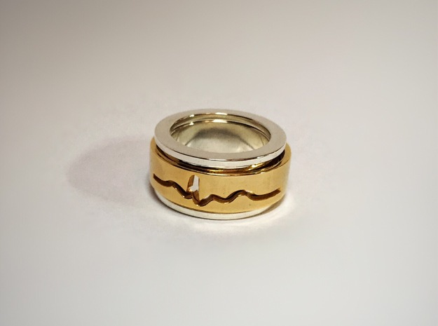 ECG spinner ring (spinner part 3 of 3) in 14k Gold Plated Brass