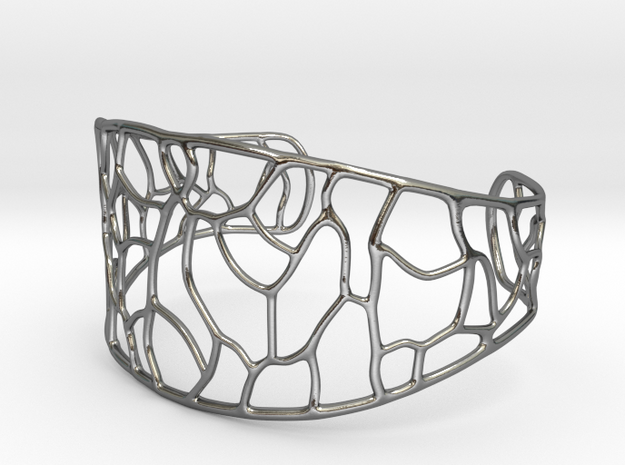 Bracelet abstract #3 in Polished Silver