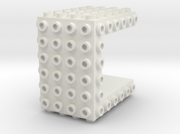 Core Brick 6x6x4 - Beta 01 in White Natural Versatile Plastic