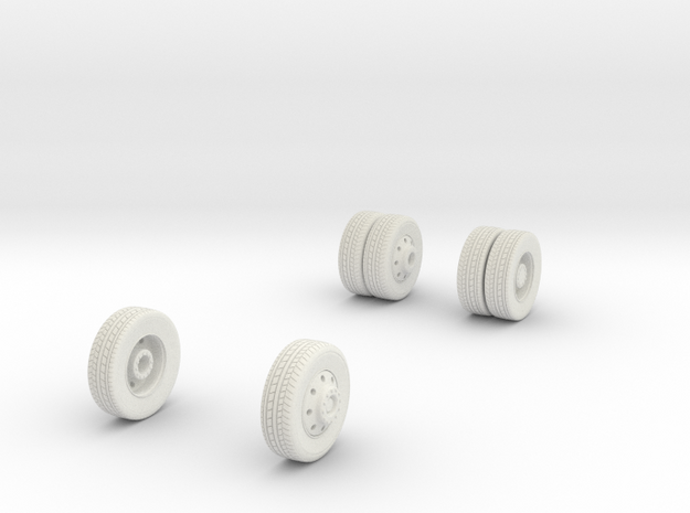 1/64 Wheels for FDNY Pumper in White Natural Versatile Plastic
