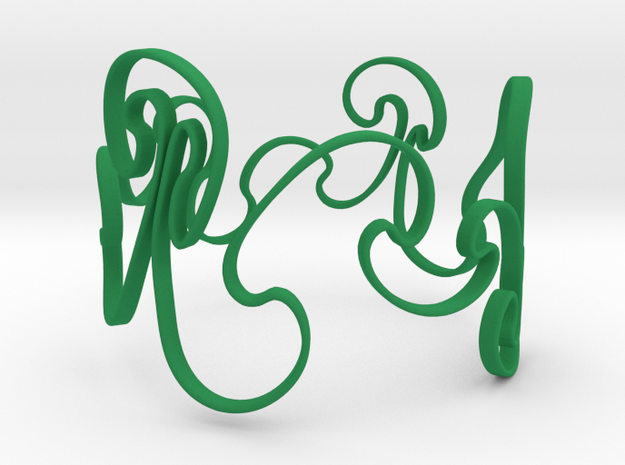 Rayleigh-Taylor Bracelet #1 - 6'' Wrist in Green Processed Versatile Plastic