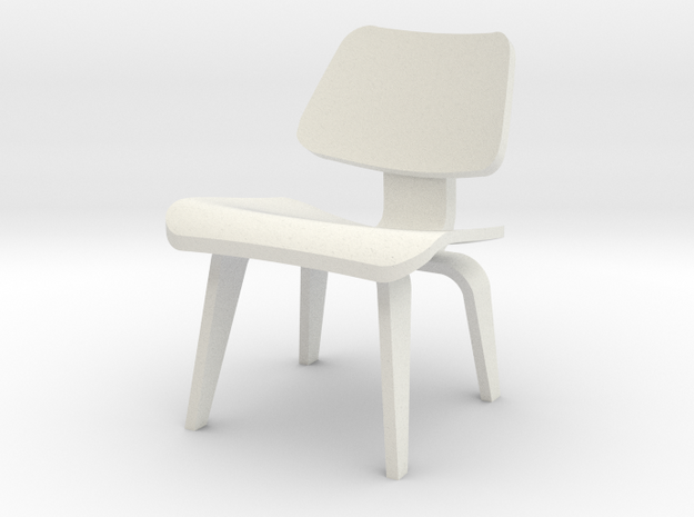 1:24 Eames Molded Plywood Chair in White Natural Versatile Plastic