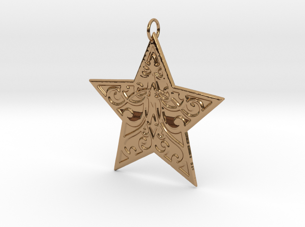 Christmas Star Ornament in Polished Brass