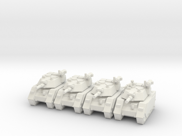 [5] Main Battle Tank TUSK (Artemia Pttn) Platoon in White Natural Versatile Plastic