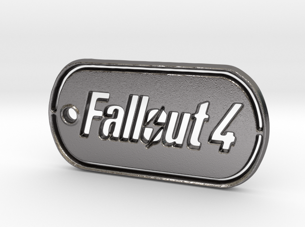 Fallout 4 Dog Tag in Polished Nickel Steel