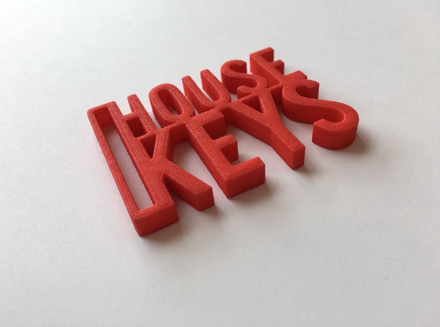 House Keys Key Chain in Red Processed Versatile Plastic