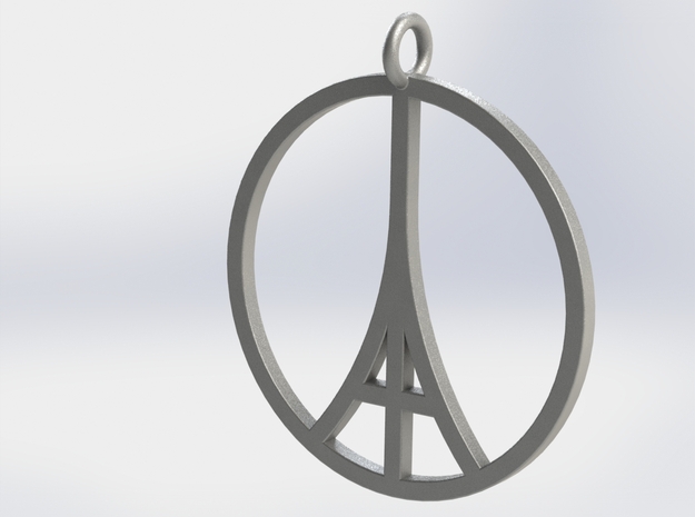 Paris Peace Pendant in Natural Silver