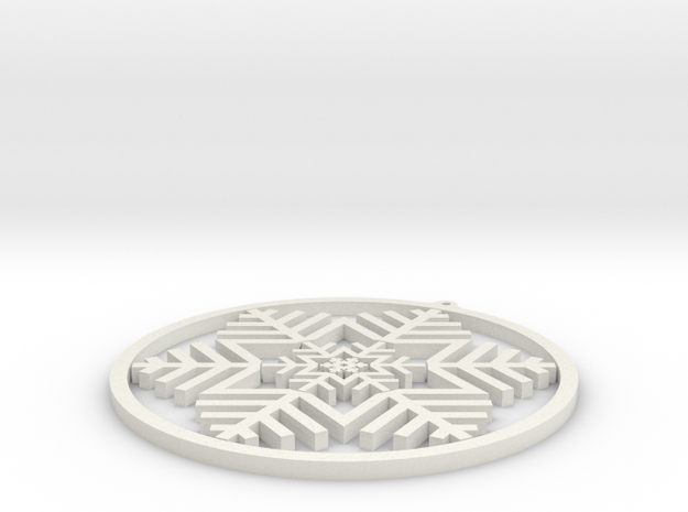 Gimbal Snowflake in White Natural Versatile Plastic