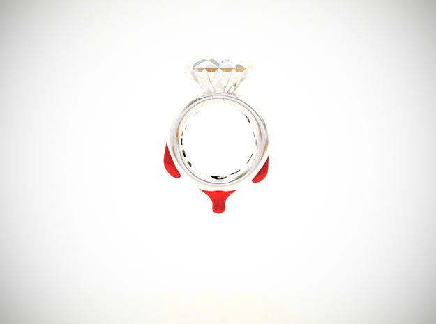 Blood Diamond Ring D18 in White Processed Versatile Plastic