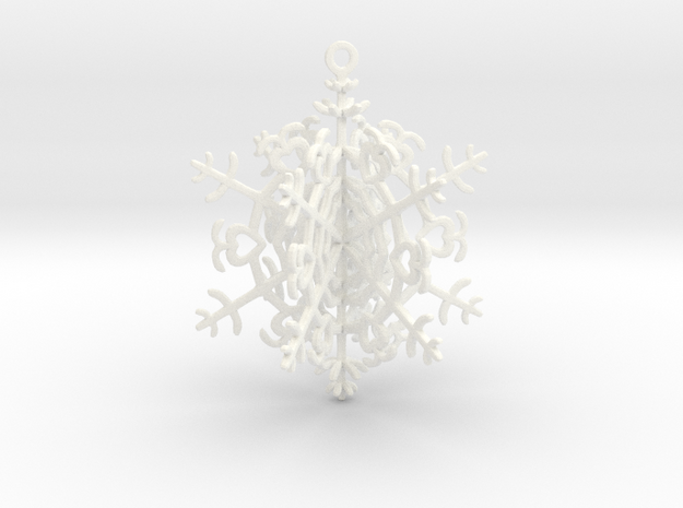 Geometric Snowflake Ornament in White Processed Versatile Plastic