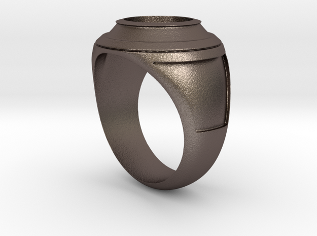 university ring - make it personal - in Polished Bronzed Silver Steel