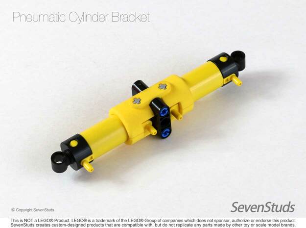 Pneumatic Cylinder Bracket 1/2 (Medium) in Yellow Processed Versatile Plastic