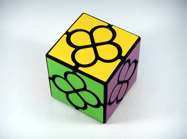 Lucky Clover Cube Puzzle in White Natural Versatile Plastic